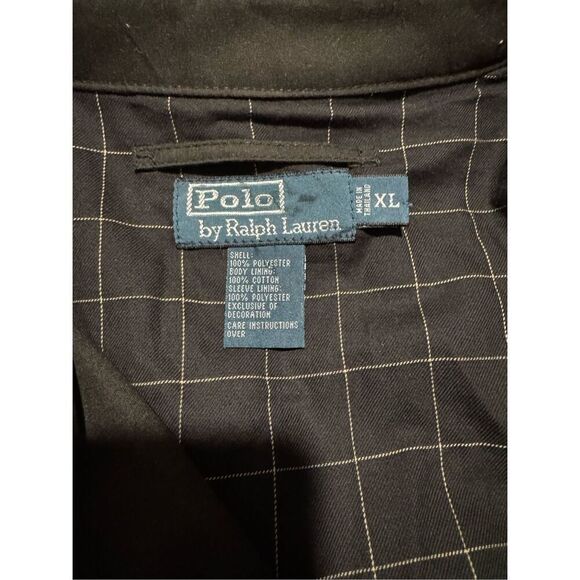 Polo by Ralph Lauren vintage black bomber jacket front zip with pockets XL - Picture 5 of 9